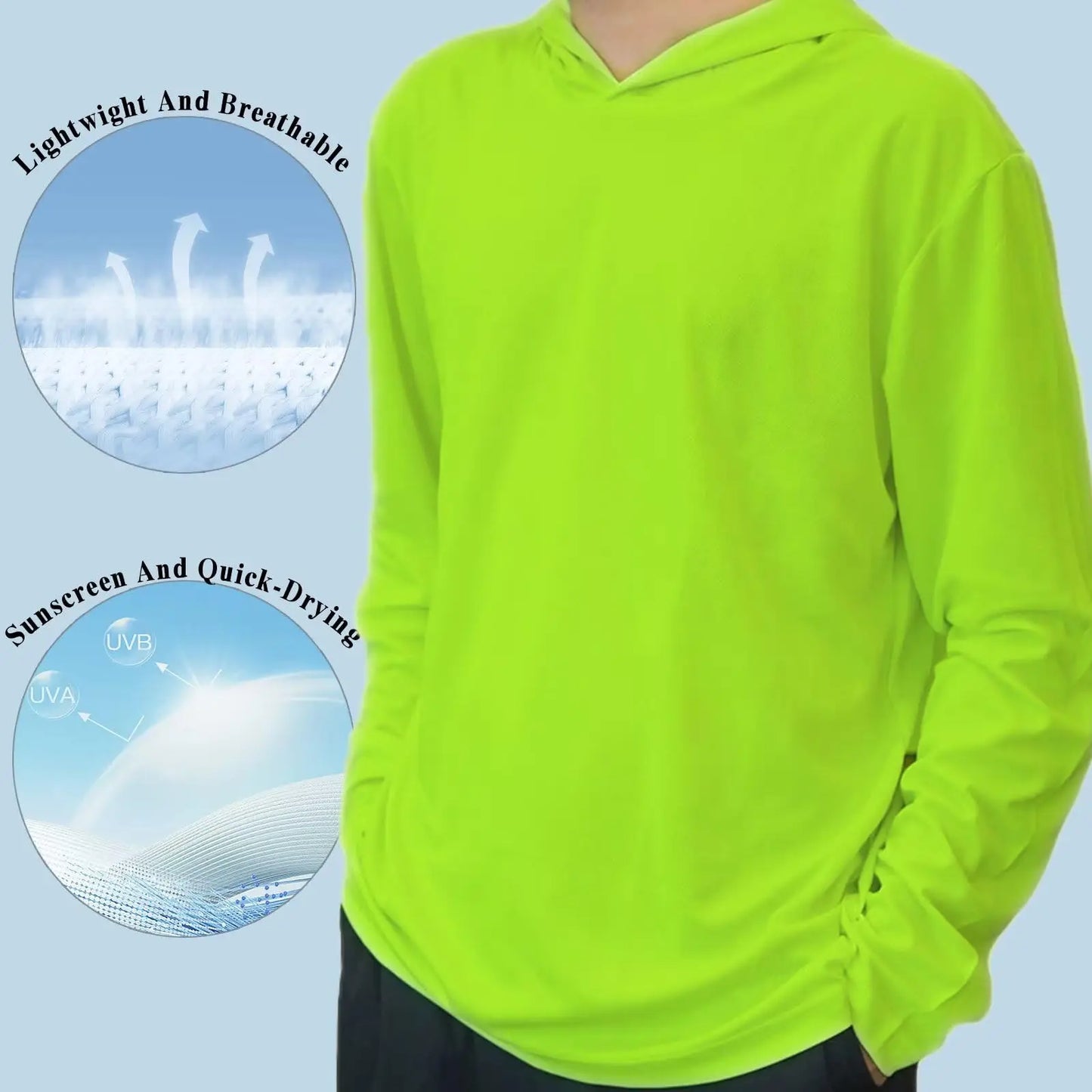 3 Pack Men UPF 50+ Sun Protection Hoodie Long Sleeve T Shirts Pack Quick Dry Shirt for Athletic Running Activewear Workout