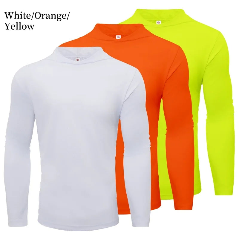 3 Pack Men UPF 50+ Sun Protection Hoodie Long Sleeve T Shirts Pack Quick Dry Shirt for Athletic Running Activewear Workout