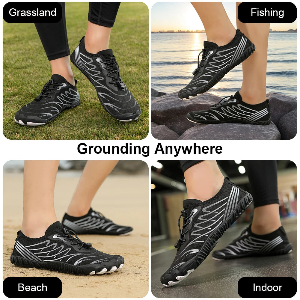 Grounding Shoes with Copper Grounded Footwear Non Slip Breathable Aqua Shoes Flexible Lightweight Barefoot Shoes Unisex