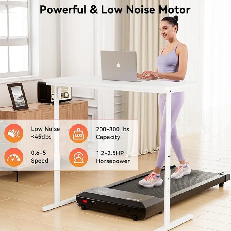 2-in-1 Home/Office 2.5 HP Walking Treadmill,mini Treadmills for Small Spaces with APP & Remote Control