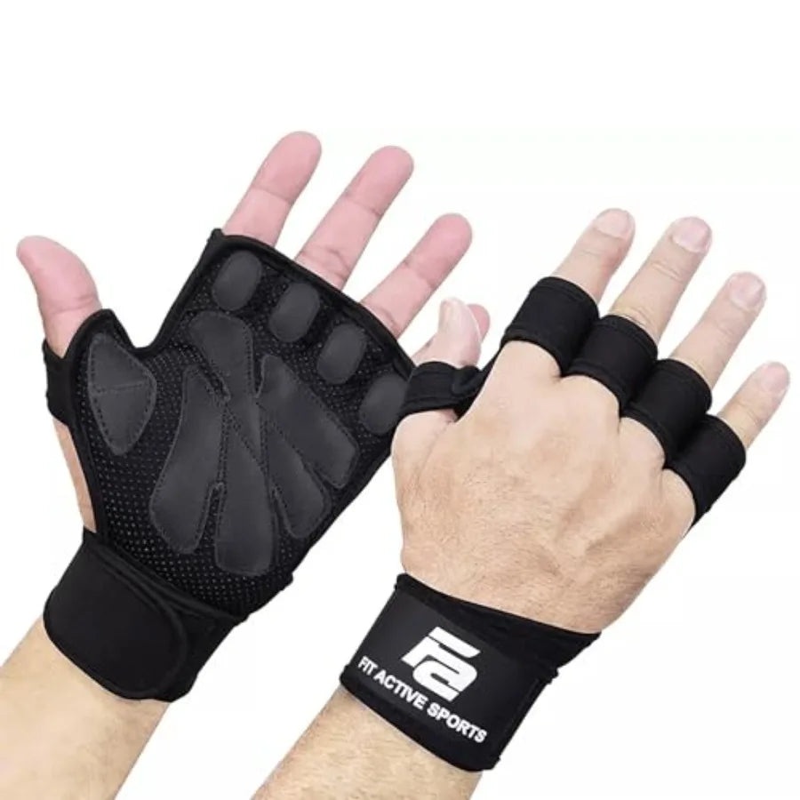 New Ventilated Weight Lifting Workout Gloves with Built-in Wrist Wraps for Men and Women - Great for Gym Fitness, Cross Trainin